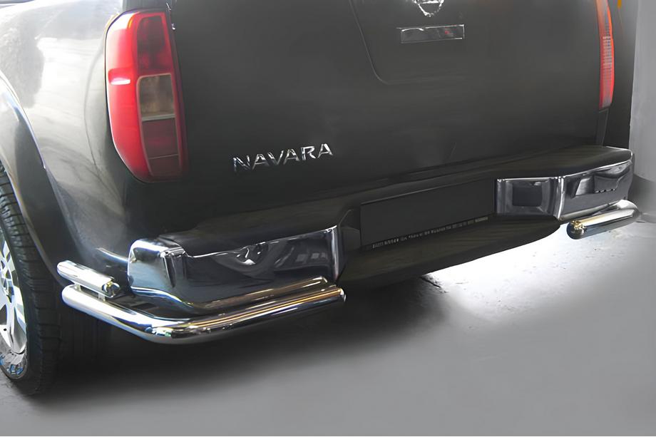 Nissan Navara 2006-2015 Tylny Oslona AK003-Podwojna (Stal Nierdzewna) Image