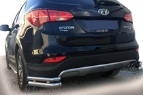 Hyundai Santa Fe 3 2012-2018 Tylne Narożniki AK-003 Podwójne (Stal Nierdzewna) zdjęcia 1