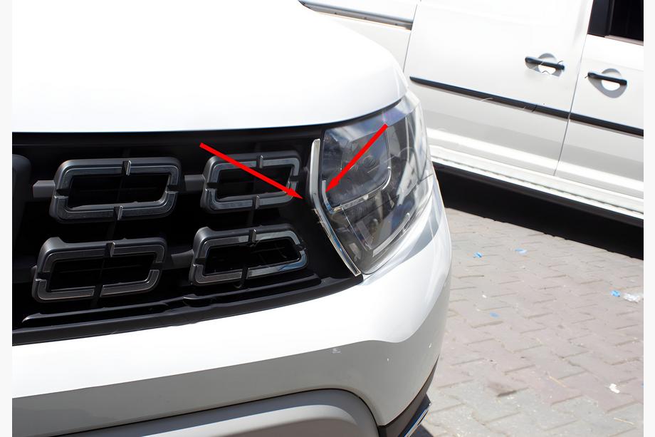 Dacia Duster 2018-2024 Nakładki na Grill Chromowane (2 szt., Stal Nierdzewna) Image