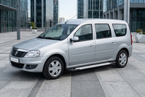 Dacia Logan MCV 2004-2014 Progi boczne typ X5 (2 szt, aluminium) zdjęcia 3