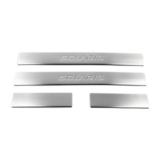 Nakładki progowe OmsaLine Solaris (4 szt, stal nierdzewna) Hyundai Accent 2011-2017 zdjęcia 2