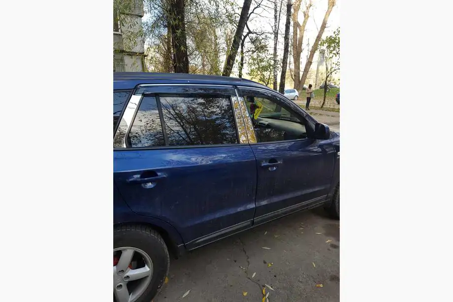 Hyundai Santa Fe 2 2006-2012 Listwy Słupków Drzwi ze Stali Nierdzewnej (6 szt.) Zdjęcia 1