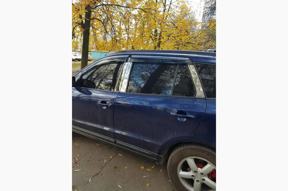Hyundai Santa Fe 2 2006-2012 Listwy Słupków Drzwi ze Stali Nierdzewnej (6 szt.) Zdjęcia 2