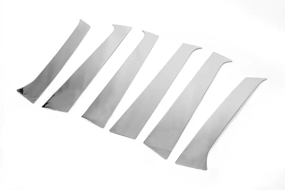 Hyundai Santa Fe 2 2006-2012 Listwy Słupków Drzwi ze Stali Nierdzewnej (6 szt.) Zdjęcia 5