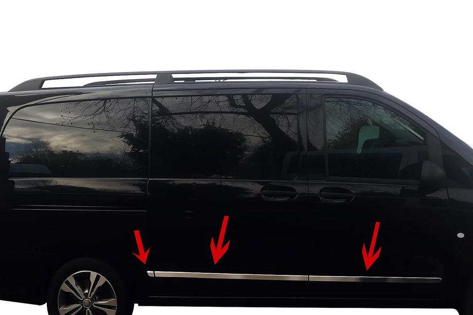 Mercedes Vito/V-class W447 2014- Listwy drzwiowe (6 szt., stal nierdzewna) Image