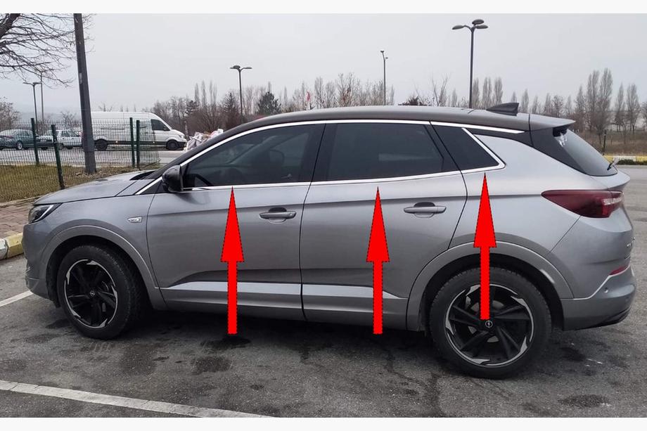 Opel Grandland X 2017- Dolne listwy szyb stal nierdzewna (6 szt.) Image