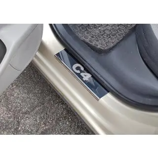 Nakładki progowe Carmos stal nierdzewna Citroen C-4 2004-2010 zdjęcia 4