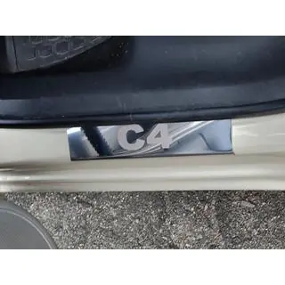 Nakładki progowe Carmos stal nierdzewna Citroen C-4 2004-2010 zdjęcia 2
