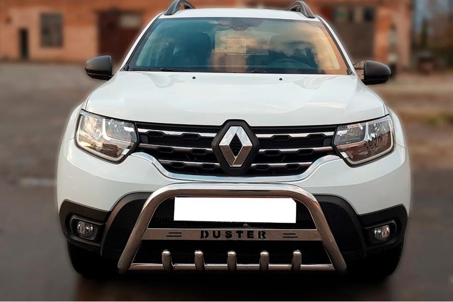 Dacia Duster 2018-2024 Orurowanie przednie z napisem WT004 (stal nierdzewna) Image