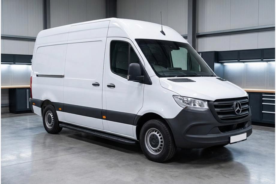 Mercedes Sprinter W907/W910 2018- Progi Boczné Bosphorus Black (2 szt., Aluminium) Średni Rozstaw Osi - Napęd Na Przednie Koła Image