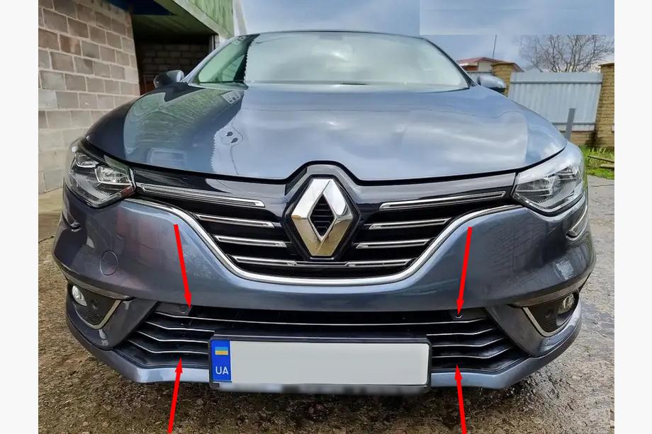 Renault Megane IV 2016-2025 Nakładki na zderzak ze stali nierdzewnej 2016-2021 (7 szt.) Image
