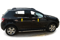 Dacia Sandero 2013-2020 Listwy ozdobne okien nierdzewne Carmos - Turecka Stal Nierdzewna zdjęcia 1