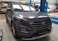 Hyundai Tucson TL 2016-2021 Przedni Pałąk Ochronny ST014 (Stal Nierdzewna) d60/60 zdjęcia 2
