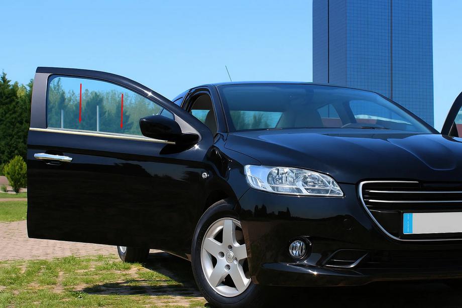 Peugeot 301 2012- Obramowanie Szyb Stal Nierdzewna 6 szt, Carmos (z wycięciem) Zdjęcia 7
