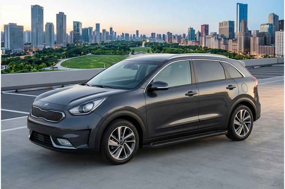 Kia Niro 2016–2021 Progi Boczné Allmond Black (2 szt., Aluminium) Zdjęcia 1