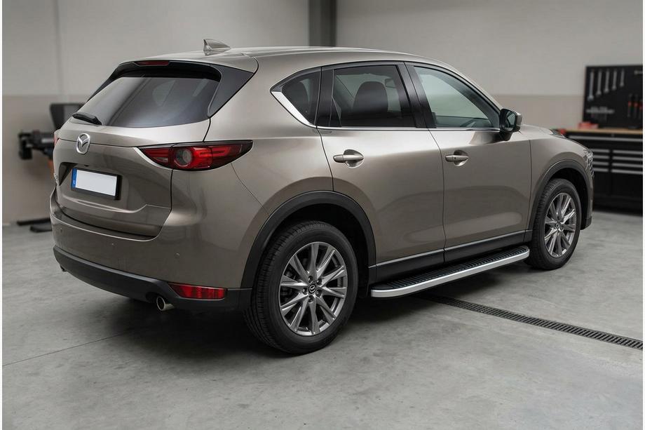 Mazda CX-5 2017–2025 Progi Boczne Tayga Grey (2 szt., Aluminium) Image