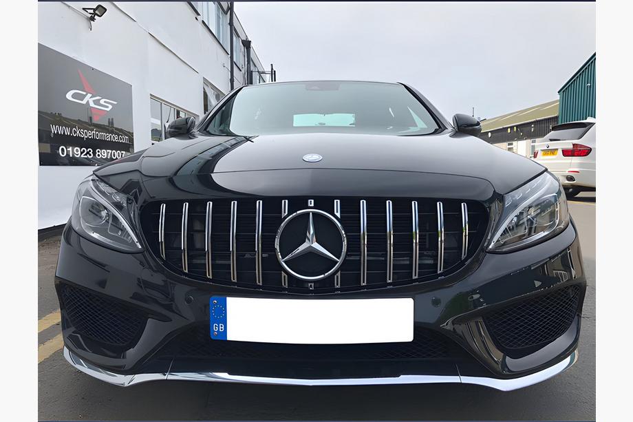 Mercedes C-class W205 2014-2021 Przedni Grill Panamericana GT (do Avantgarde/AMG-Line/C43 AMG) 2014-2018, bez kamery Zdjęcia 7