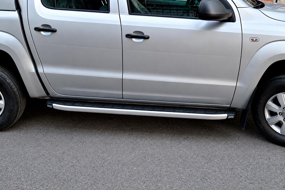 Volkswagen Amarok 2010-2022 Progi boczne Fullmond Grey (2 szt, aluminium) Image