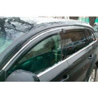 Deflektory szyb z listwą chromowaną (4 szt, HIC) Audi Q7 2005-2015 zdjęcia 1