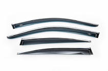 BMW 5 Series E60/E61 2003-2010 Deflektory szyb z listwą chromowaną SD (4 szt, HIC) zdjęcia 2