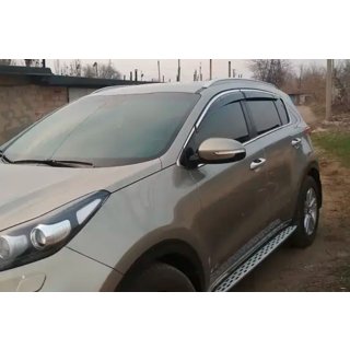 Deflektory szyb z listwą chromowaną (4 szt, HIC) Kia Sportage 2015-2021 zdjęcia 3