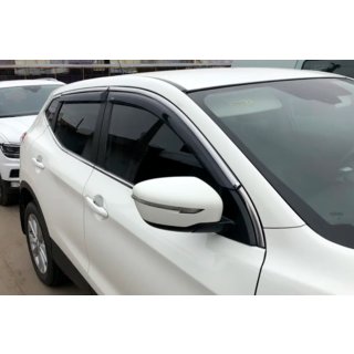Deflektory szyb z listwą chromowaną (4 szt, HIC) Nissan Qashqai 2014-2021 zdjęcia 1