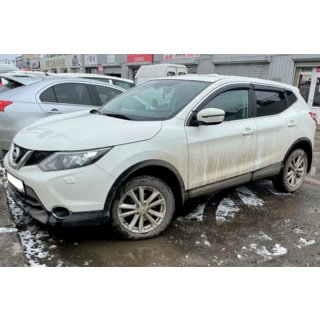 Deflektory szyb z listwą chromowaną (4 szt, HIC) Nissan Qashqai 2014-2021 zdjęcia 4