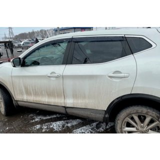 Deflektory szyb z listwą chromowaną (4 szt, HIC) Nissan Qashqai 2014-2021 zdjęcia 3