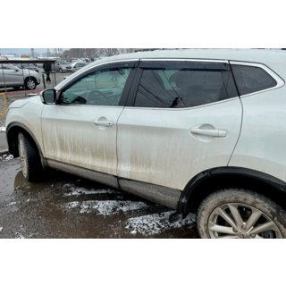 Deflektory szyb z listwą chromowaną (4 szt, HIC) Nissan Qashqai 2014-2021 zdjęcia 2