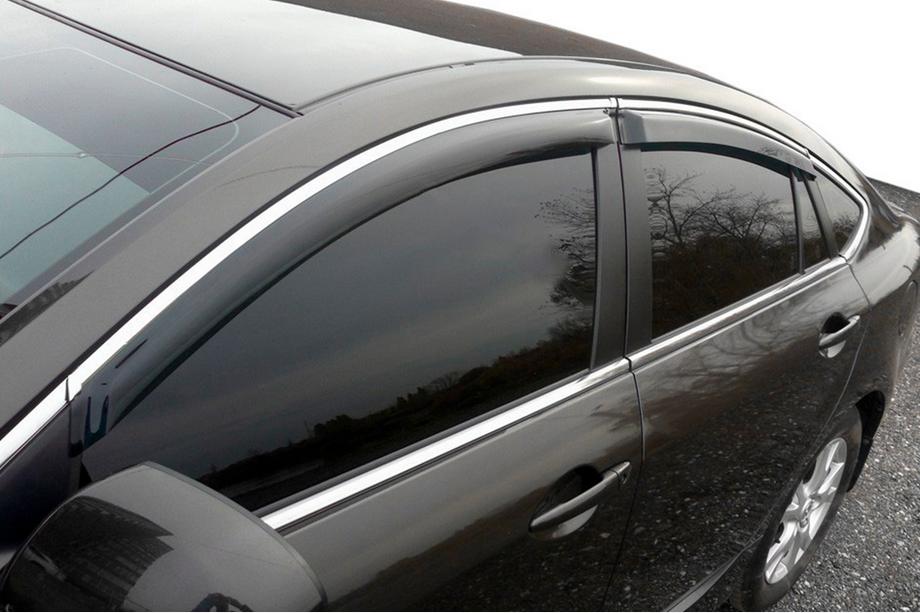 Ford Mondeo 2014-2022 Deflektory szyb z listwą chromowaną (4 szt, HIC) Image