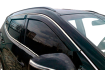 Hyundai Santa Fe 3 2012-2018 Deflektory szyb z listwą chromowaną (4 szt, HIC) zdjęcia 6