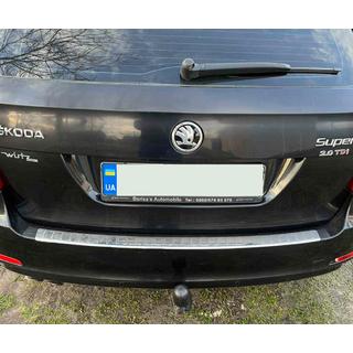 Nakładka na Tylny Zderzak Carmos V1 (SW, Stal Nierdzewna) Skoda Superb 2009-2015 zdjęcia 1