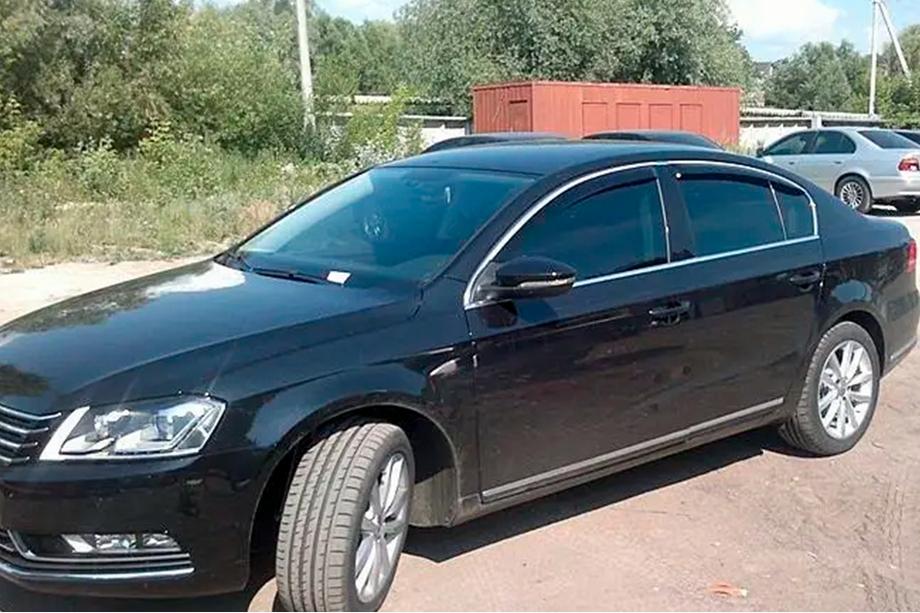 Volkswagen Passat B6 2006-2012 Deflektory szyb z listwą chromowaną SW (4 szt, HIC) Zdjęcia 8