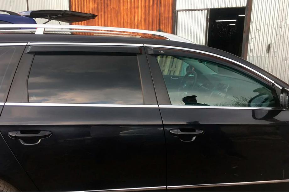 Volkswagen Passat B6 2006-2012 Deflektory szyb z listwą chromowaną SW (4 szt, HIC) Zdjęcia 5