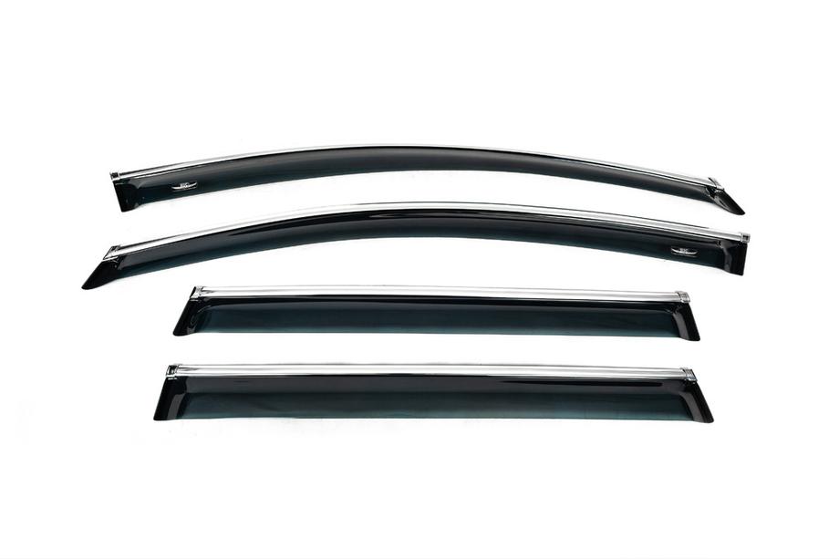 Volkswagen Passat B6 2006-2012 Deflektory szyb z listwą chromowaną SW (4 szt, HIC) Zdjęcia 6