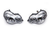 Mercedes C-class W203 2000-2007 Reflektory przednie z LED światłami do jazdy dziennej (2 szt.) Przyciemniane zdjęcia 2