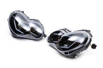 Mercedes C-class W203 2000-2007 Reflektory przednie z LED światłami do jazdy dziennej (2 szt.) Przyciemniane zdjęcia 10