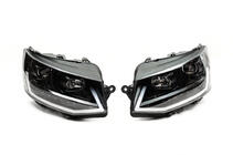 Volkswagen T6 2015-2024 Reflektory przednie z LED światłami do jazdy dziennej Black (2015-2019, 2 szt.) zdjęcia 3