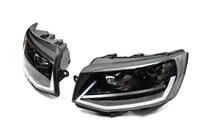 Volkswagen T6 2015-2024 Reflektory przednie z LED światłami do jazdy dziennej Black (2015-2019, 2 szt.) zdjęcia 4