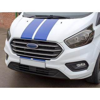 Chromowane Nakładki na Grill 2018+ (4 szt., Stal Nierdzewna) Ford Custom 2013-2022 zdjęcia 1