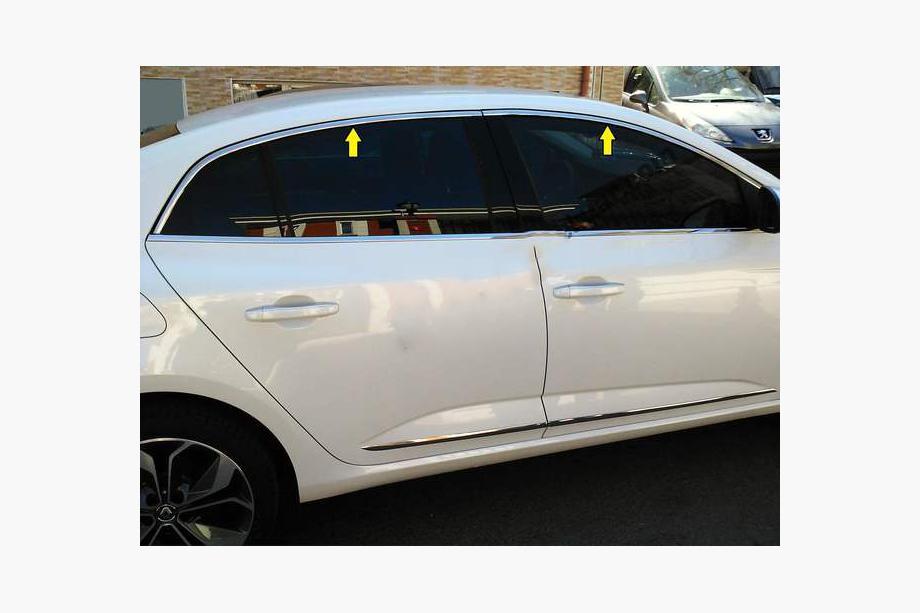 Renault Megane IV 2016-2025 Górne listwy okien nierdzewne 6szt Sedan Image