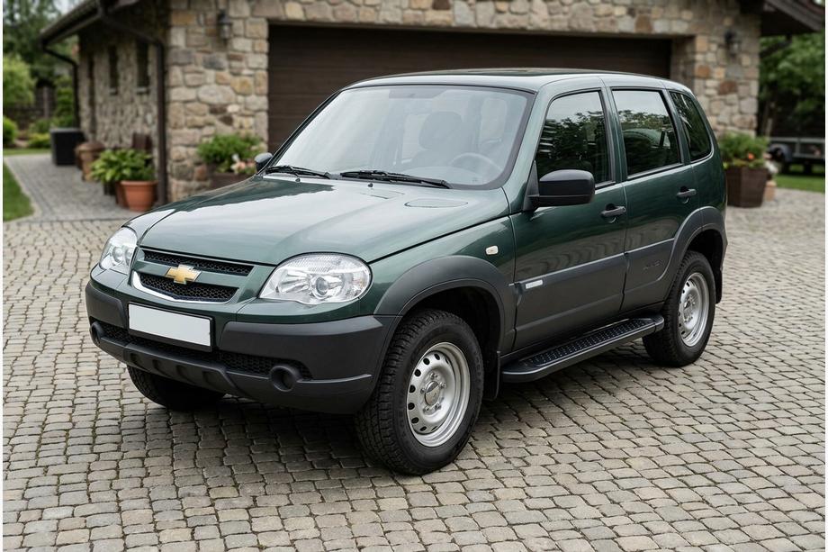 Chevrolet Niva 1998-2020 Progi Boczné Allmond Black (2 szt., Aluminium) Image