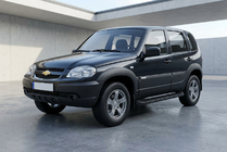 Chevrolet Niva 1998-2020 Progi Boczné Tayga Black (2 szt., Aluminium) zdjęcia 1