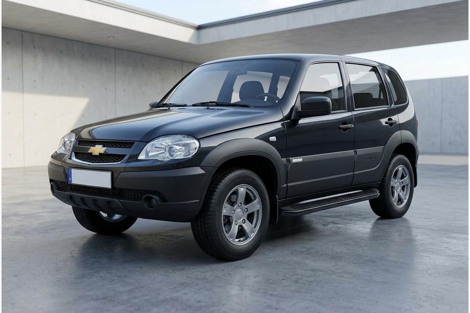 Chevrolet Niva 1998-2020 Progi Boczné Tayga Black (2 szt., Aluminium) Image