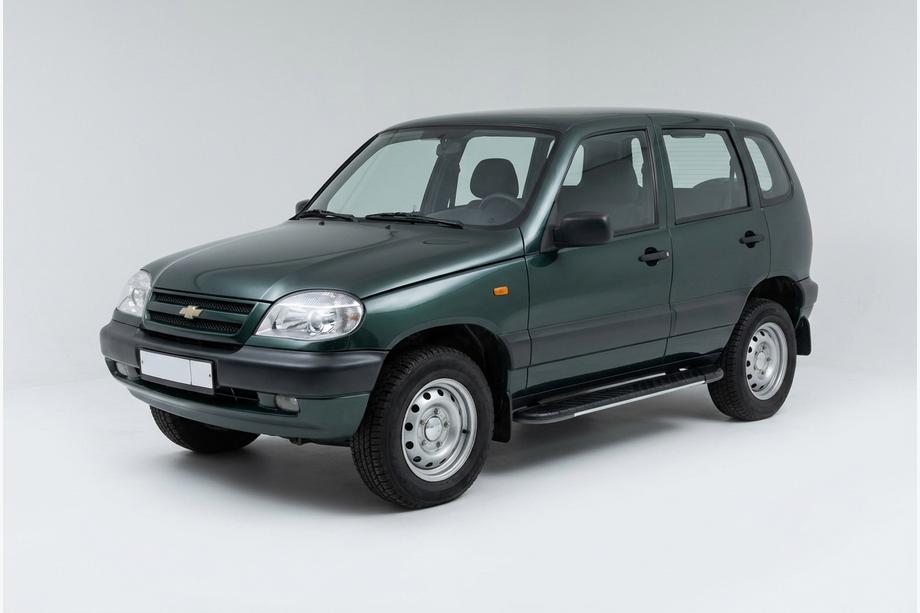 Chevrolet Niva 1998-2020 Progi Boczné Bosphore Grey (2 szt., Aluminium) Image