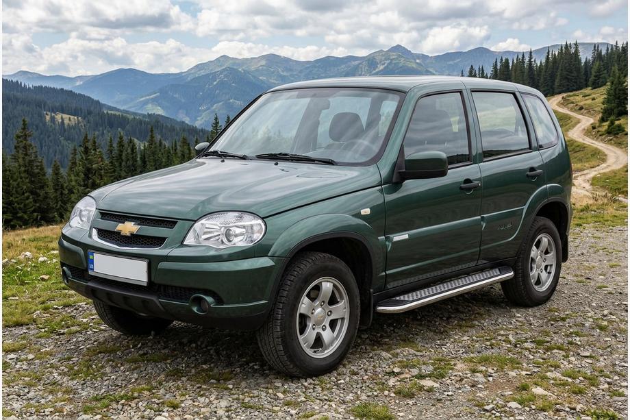 Chevrolet Niva 1998-2020 Progi Boczne Maydos V2 (2 szt., Aluminium i Stal Nierdzewna) Image