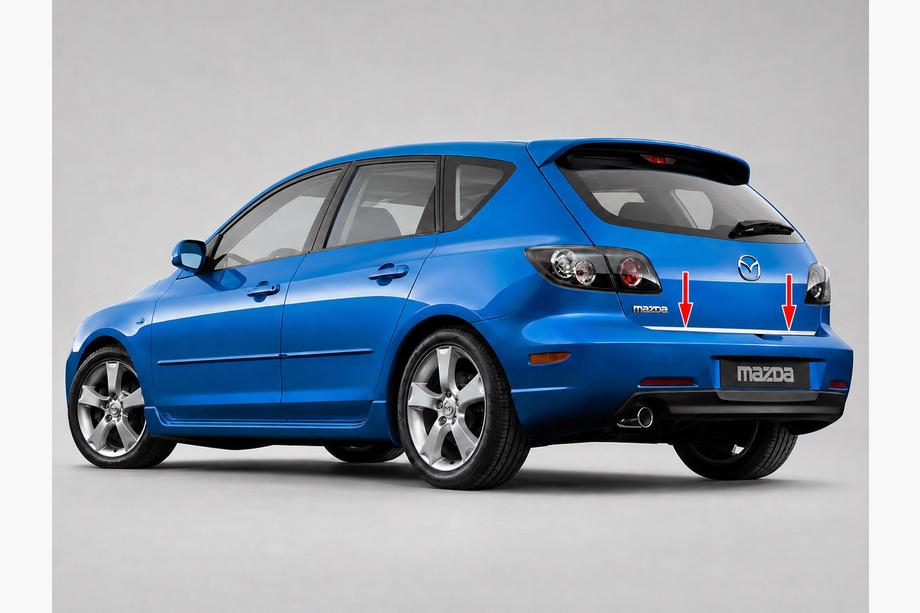 Mazda 3 2003-2009 Listwa bagażnika HB stal nierdzewna Zdjęcia 1