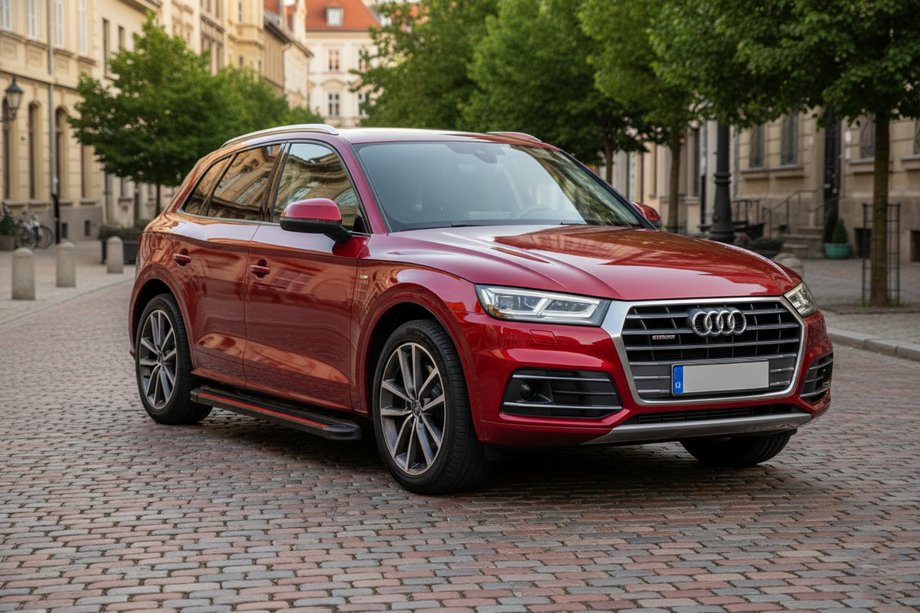 Audi Q5 2017-2025 Progi Boczné Maya Red (2 szt., Aluminium) Image