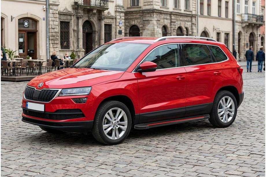 Skoda Karoq 2018- Progi Boczné Maya Red (2 szt., Aluminium) Image