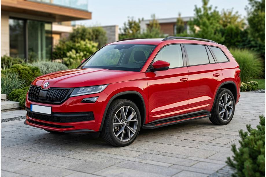Skoda Kodiaq 2016-2023 Progi Boczné Maya Red (2 szt., Aluminium) Image